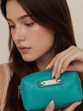 Versace 19V69 Teal Cosmetic Bag 2016 Vegan Friendly